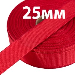 Лента Репсовая 25 мм, цвет Красный (на отрез)  в Туле