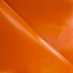 Ткань ПВХ 450 гр/м2, Оранжевый (Ширина 160см), на отрез  в Туле