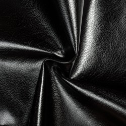 Ткань Дерматин (Кожзам) для мебели, цвет Черный (на отрез)  в Туле