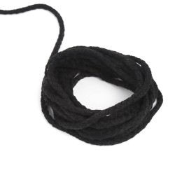 Шнур для одежды тип 2,  Чёрный (плетено-вязаный/полиэфир)  в Туле
