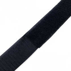 Контактная лента 40мм (38мм) цвет Черный (велькро-липучка, на отрез)  в Туле